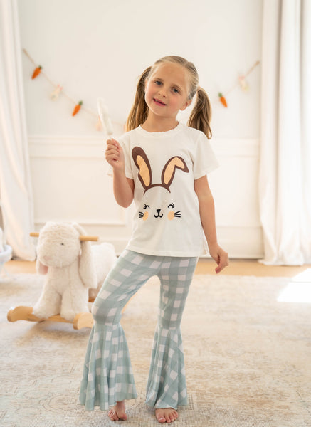 Sage Gingham Bell Bottoms