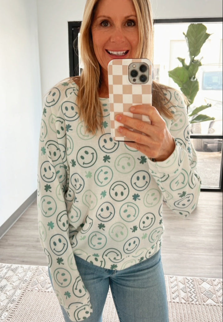 Happy Face & Clovers Sweatshirt