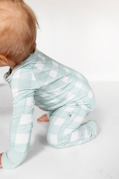 Sage Gingham Romper