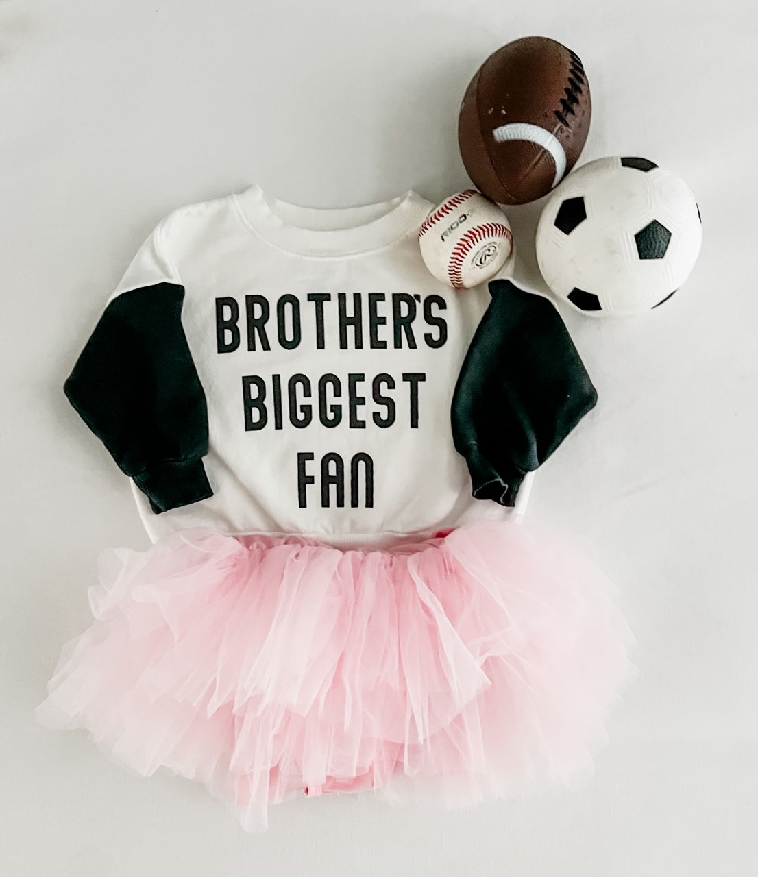 Brother's Biggest Fan Sweatshirt in White/Pirate