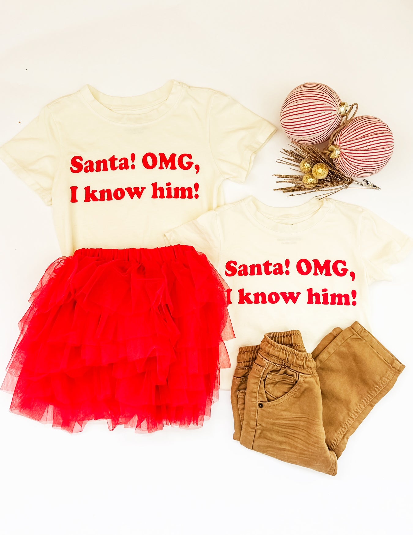 Santa! OMG, I know him tee in Cream