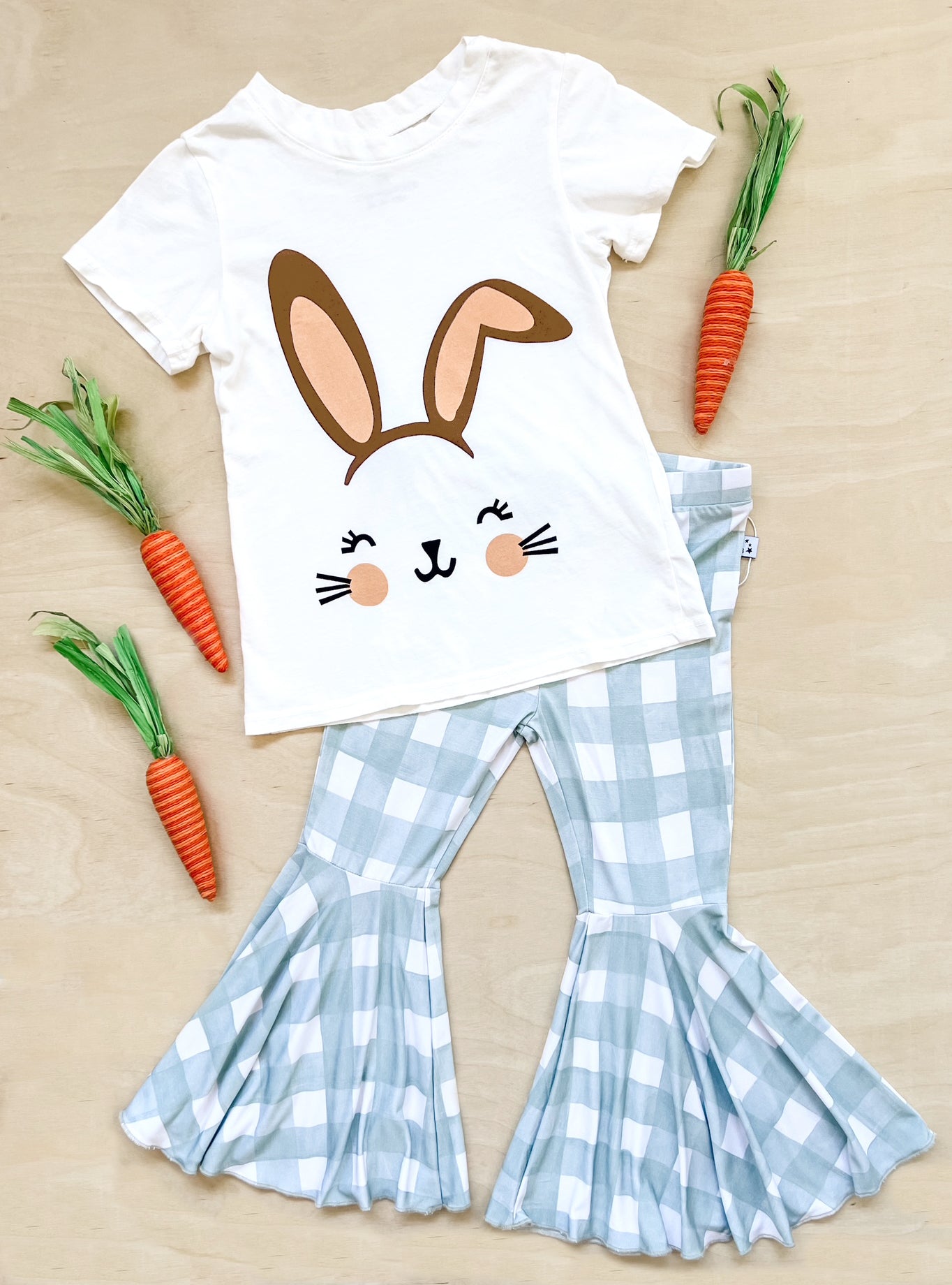 Sage Gingham Bell Bottoms