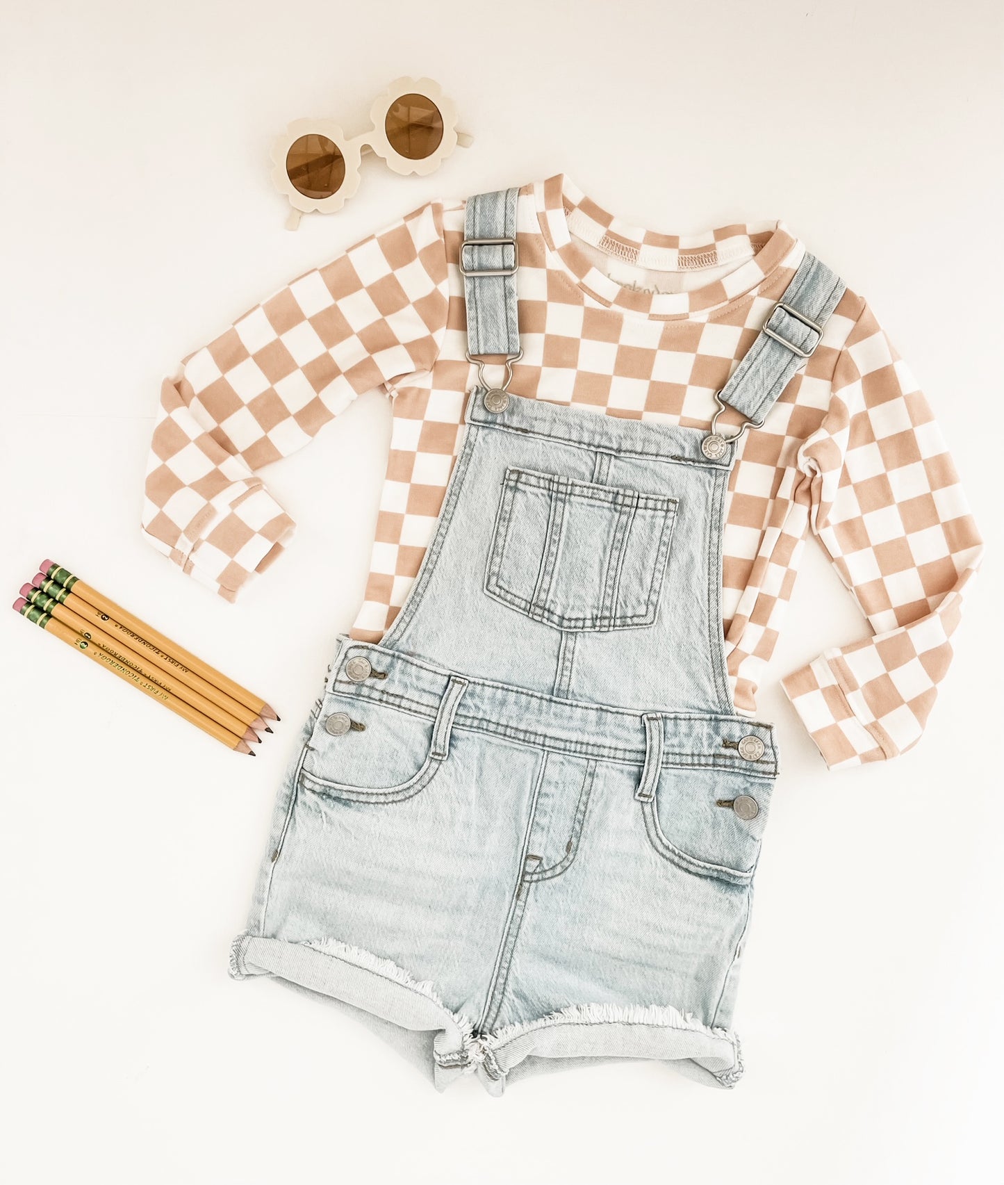 Kids Tan Checkered Sweatshirt