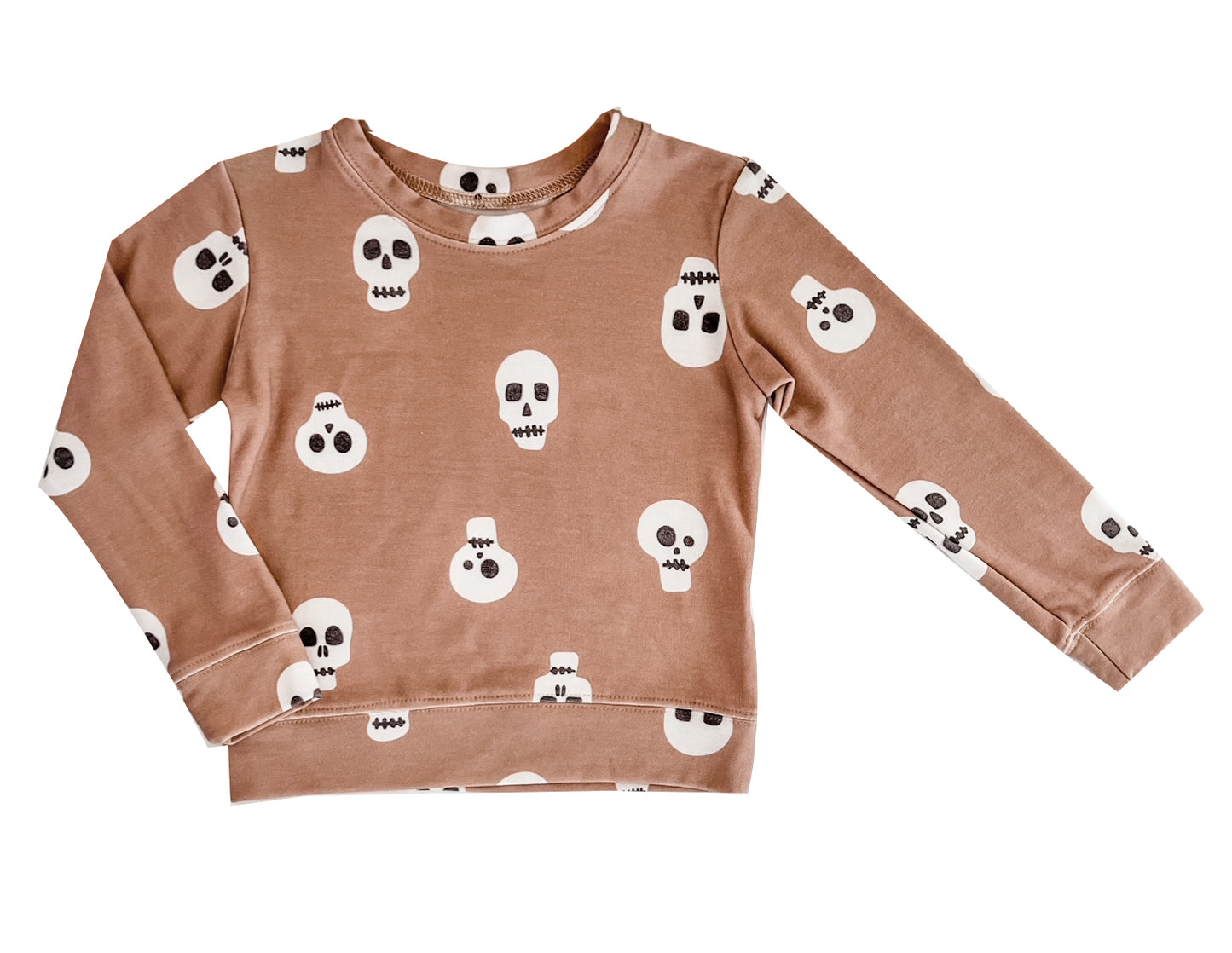 Skull Sweatshirt in Latte