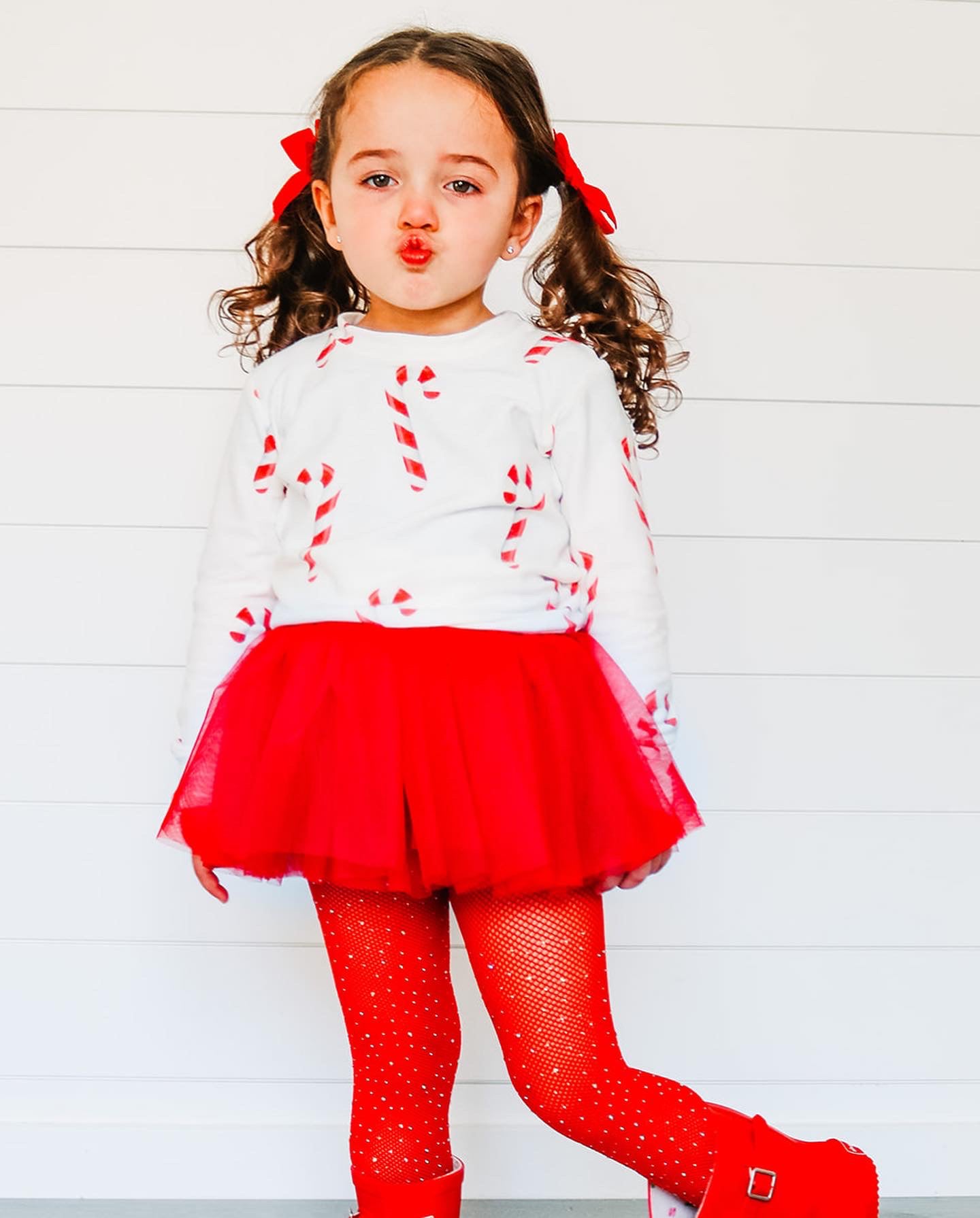 Candy Cane Sweatshirt in White