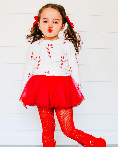 Candy Cane Sweatshirt in White