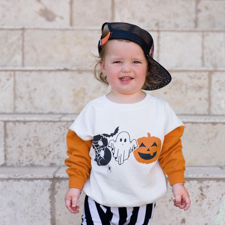 BOO kids contrast sleeve sweatshirt