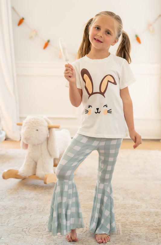 Sage Gingham Bell Bottoms