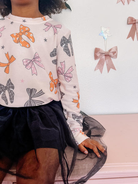 Bow Sweatshirt in Peachy Pink