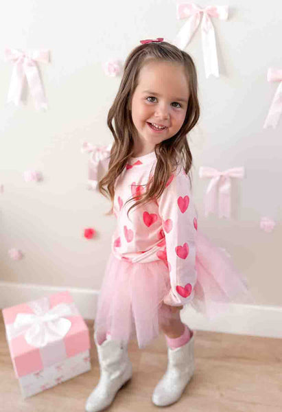 Pink Watercolor Heart Sweatshirt