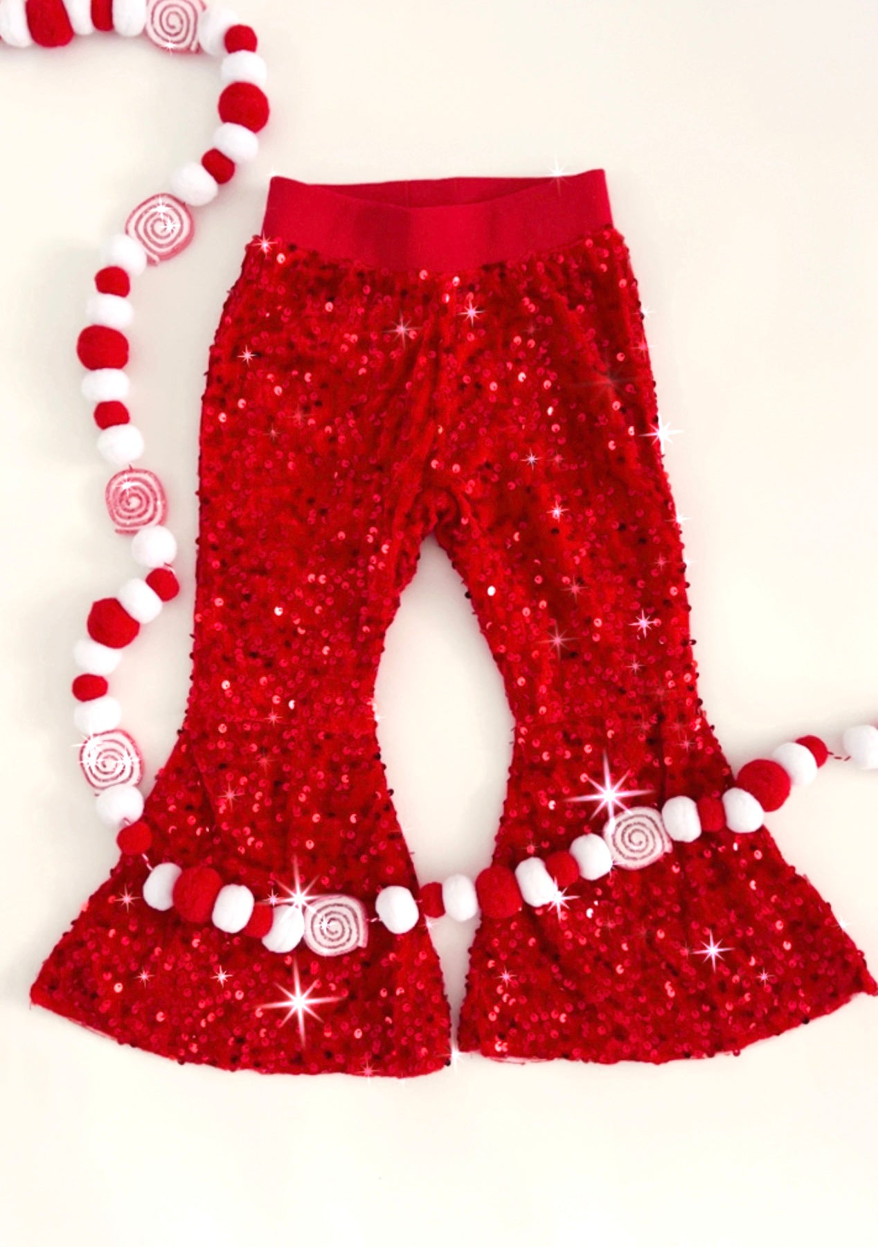 Sequin Bell Bottoms in Red size 6mo-14yr