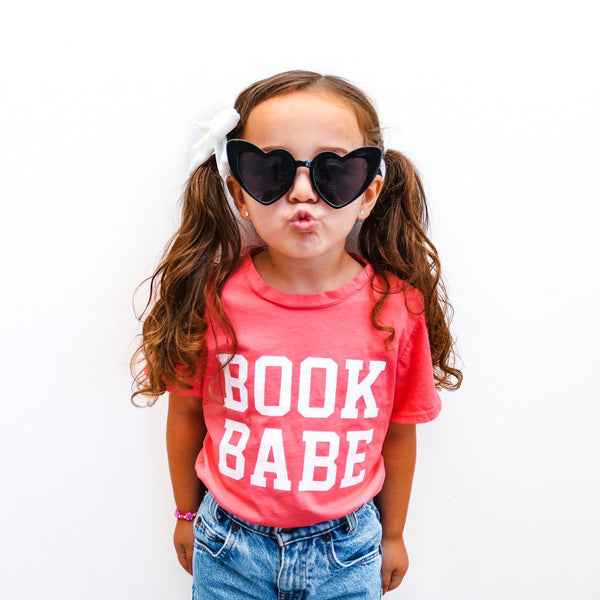 Book Babe Tee in Coral