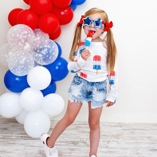 Kids Popsicle Sweatshirt in White