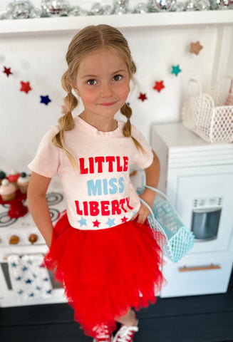 Little Miss Liberty Tee in Peachy Pink