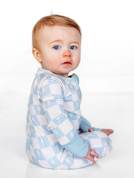Checkered Bolts Bamboo Romper