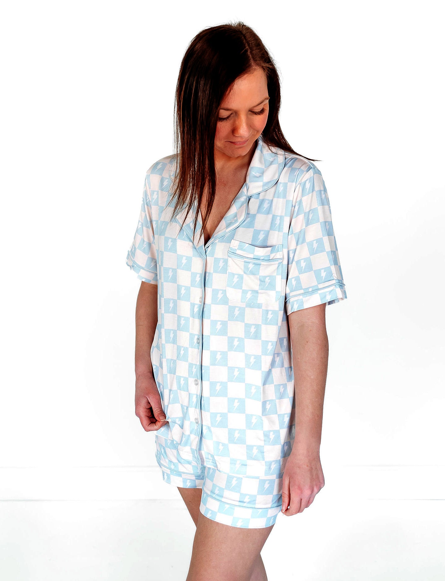 Checkered Bolts Women's 2-piece Short Set