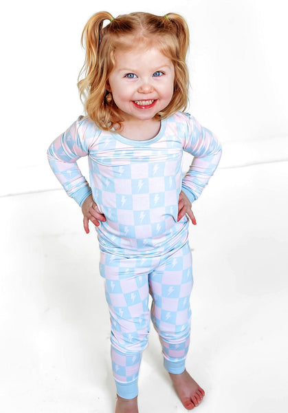 Checkered Bolts 2-Piece Bamboo Lounge Set