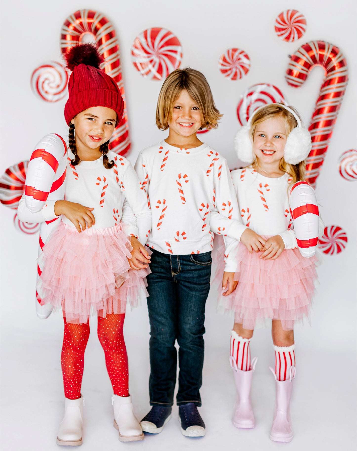 Candy Cane Sweatshirt in White