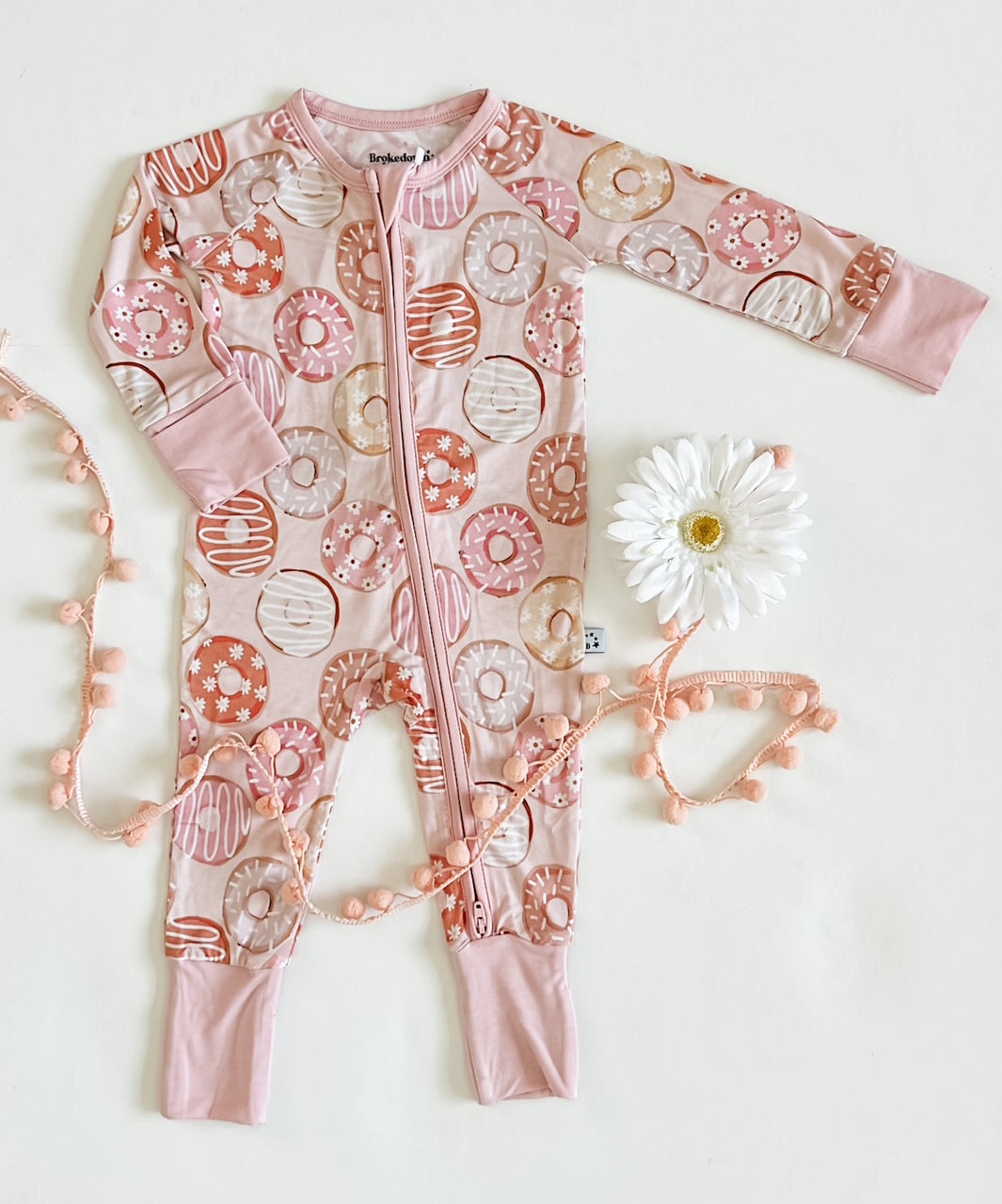 Donut Bamboo Romper, Sizes 3-6mo - 3T