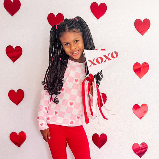 Checkered Heart Sweatshirt