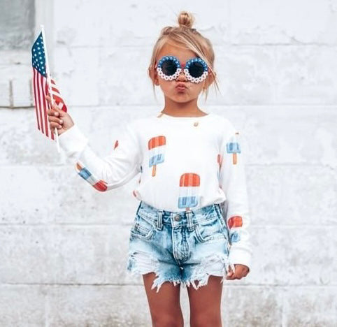 Kids Popsicle Sweatshirt in White