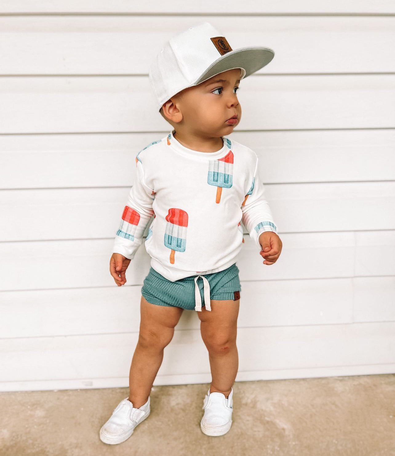 Kids Popsicle Sweatshirt in White