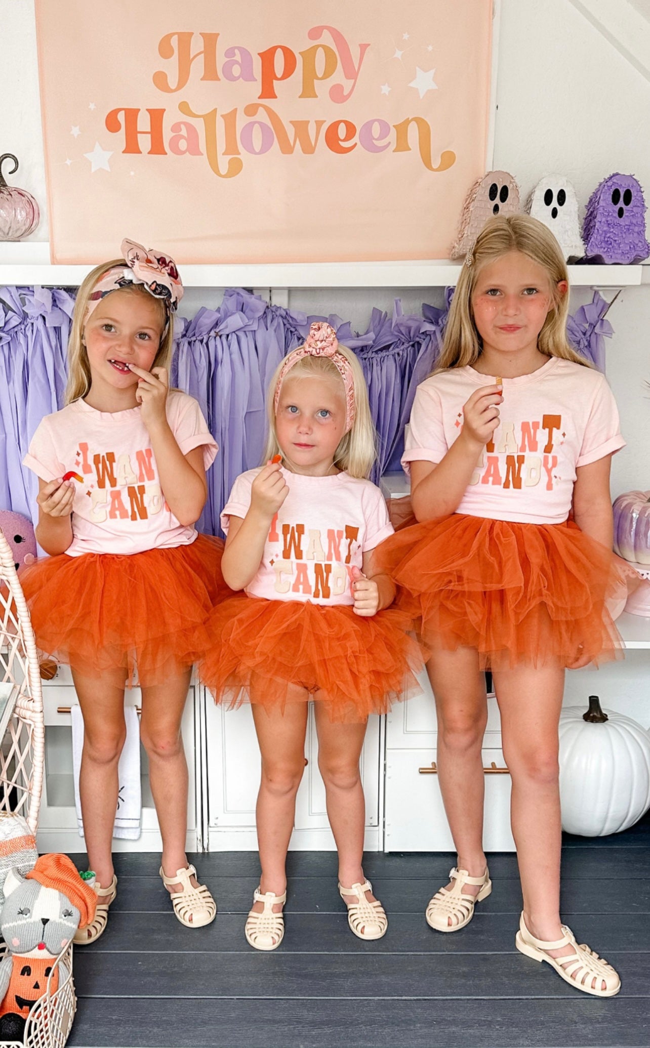I Want Candy Tee in Peachy Pink