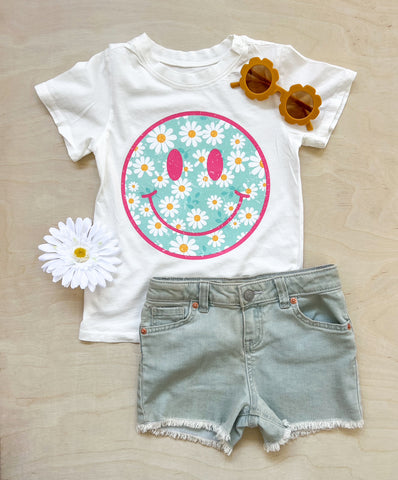 Daisy Short Sleeve Happy Face Tee