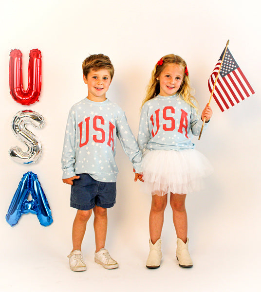 Women's Star USA Sweatshirt in Denim