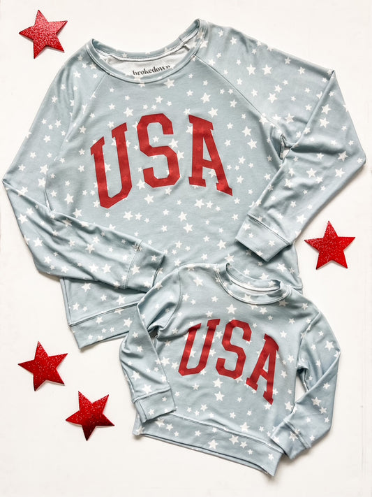 Women's Star USA Sweatshirt in Denim