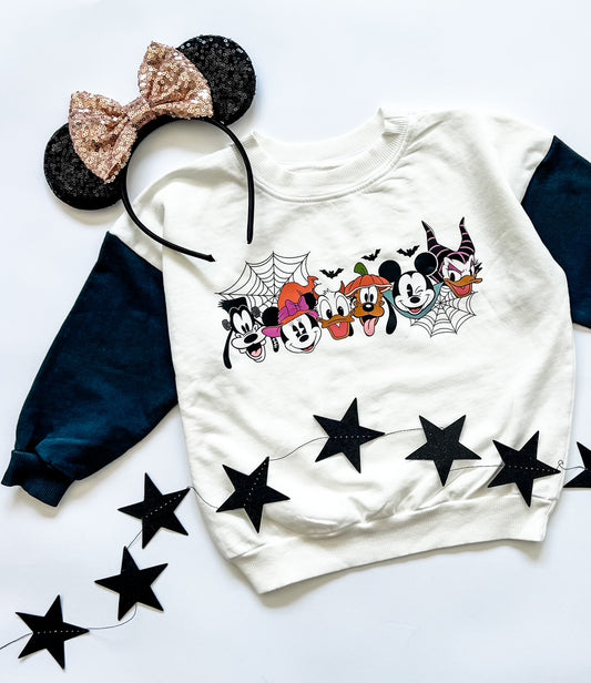Character Halloween Contrast Sleeve Sweatshirt