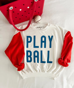 Women's Play Ball Sweatshirt Red/Blue