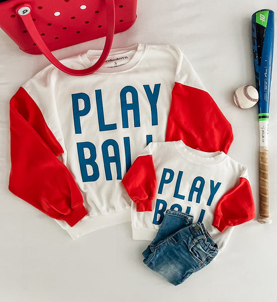 Play Ball Sweatshirt Red/Blue kids