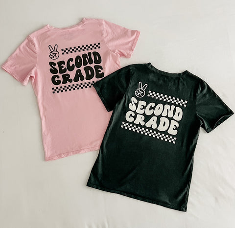 Second Grade tee in Black or Pink