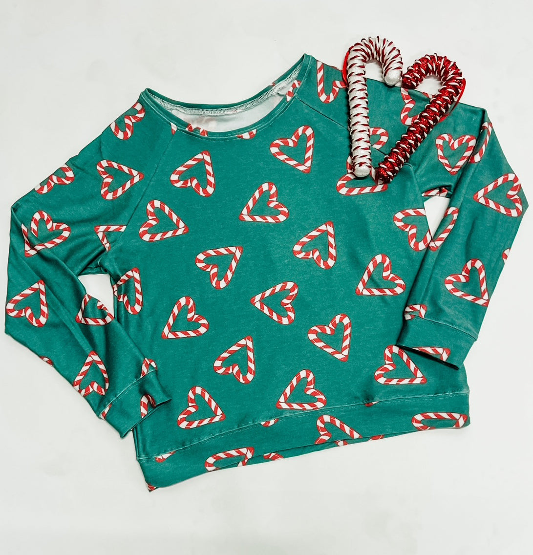 Women's Candy Cane Heart Sweatshirt