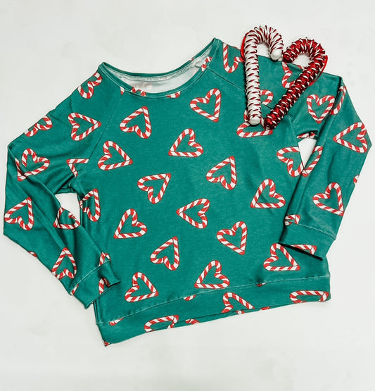 Women's Candy Cane Heart Sweatshirt