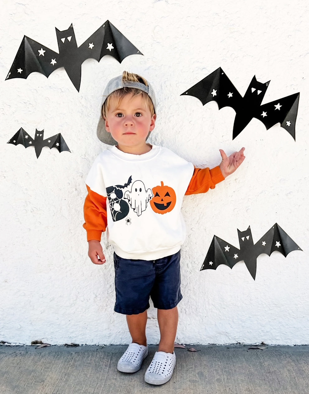 BOO kids contrast sleeve sweatshirt – Brokedown Clothing