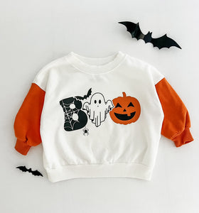 BOO kids contrast sleeve sweatshirt