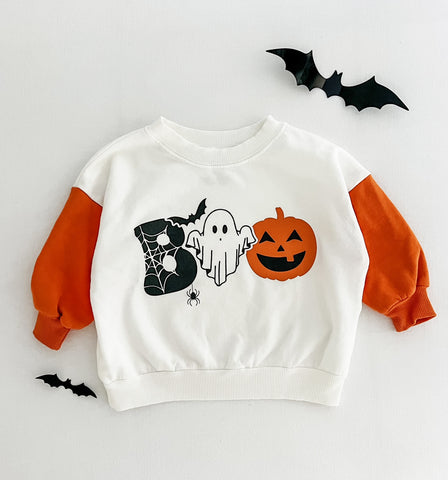 BOO kids contrast sleeve sweatshirt