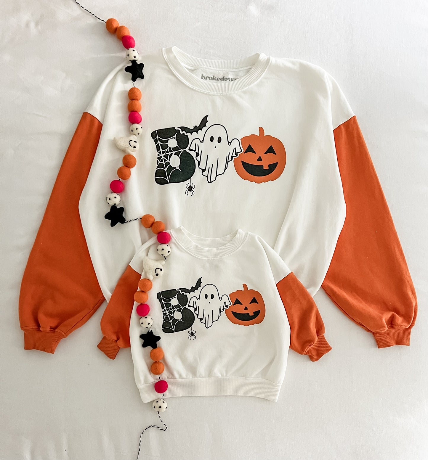 BOO kids contrast sleeve sweatshirt