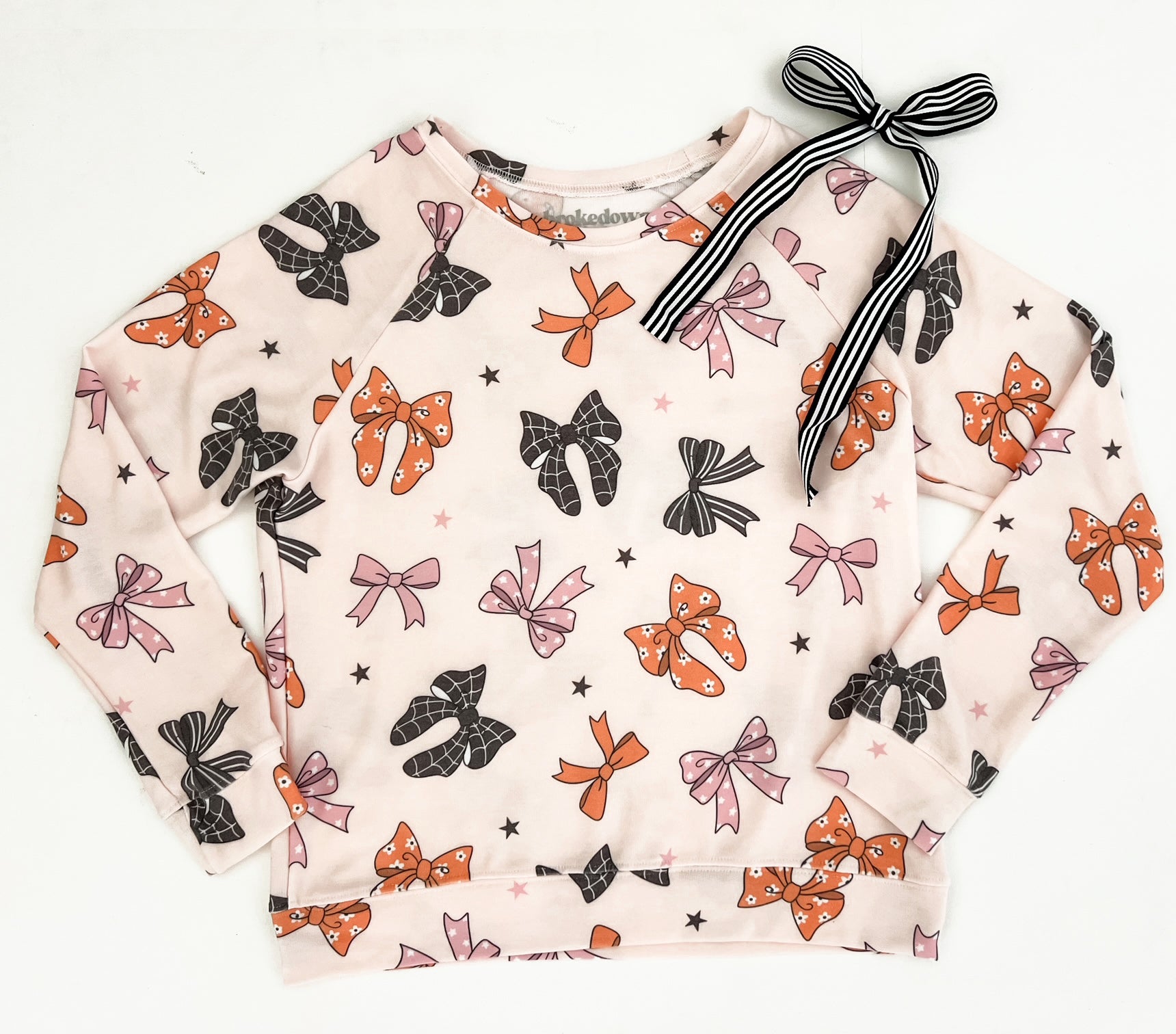 Women's Bow Sweatshirt in Peachy Pink