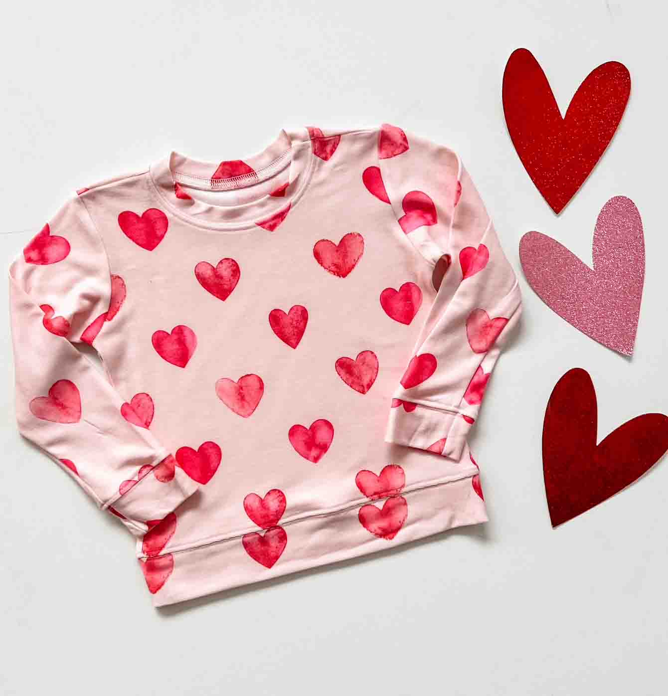Pink Watercolor Heart Sweatshirt