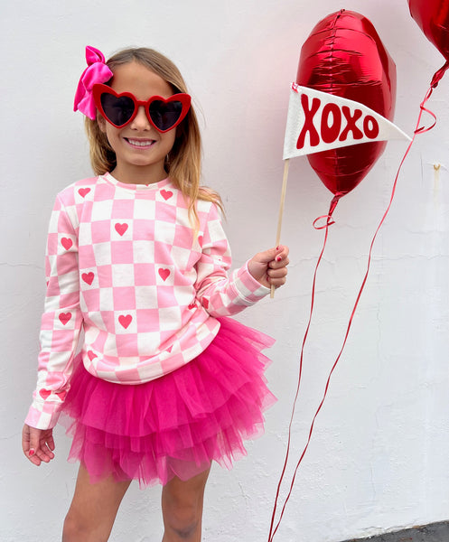 Checkered Heart Sweatshirt