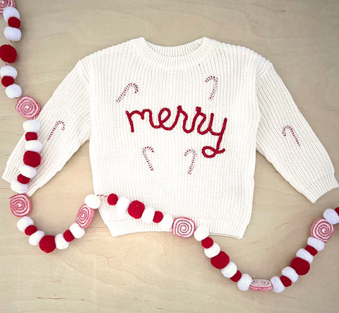 Chunky MERRY Sweater size 6mo-8yrs