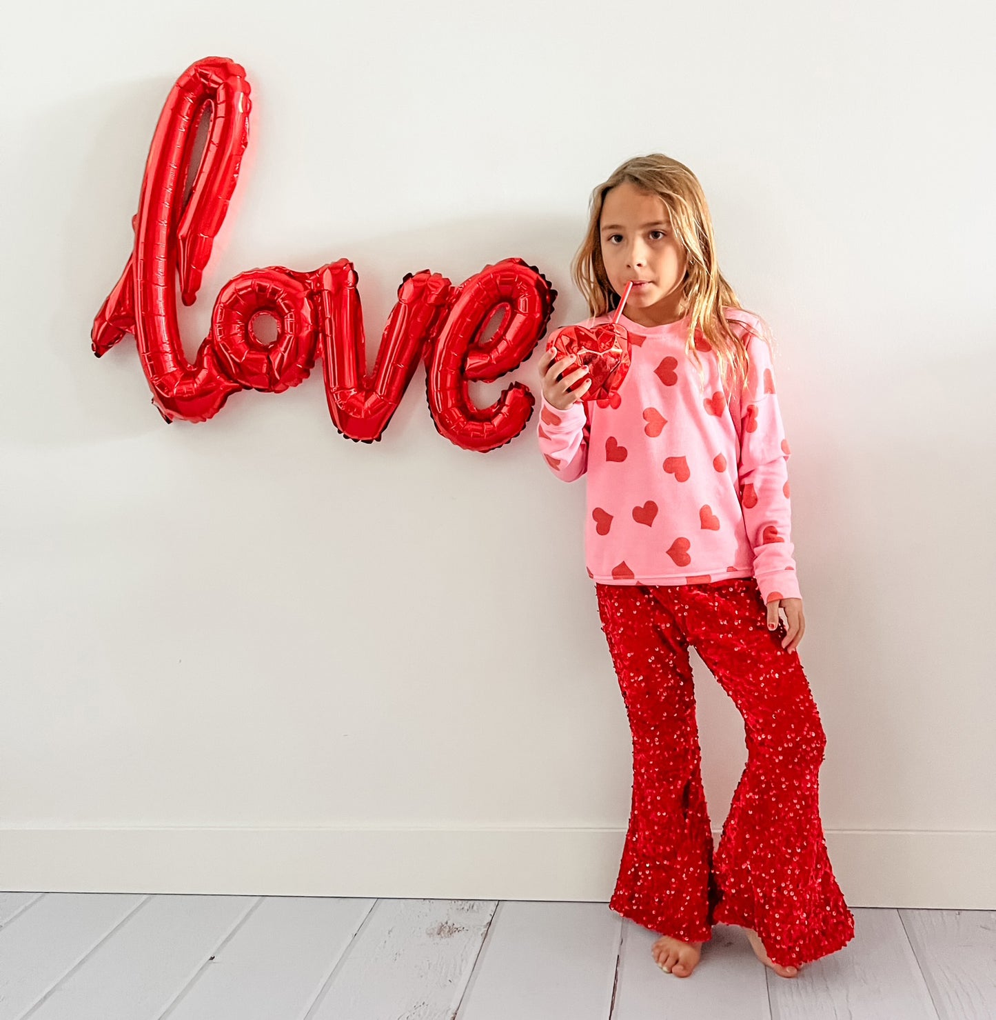 Women's Pink Heart Sweatshirt