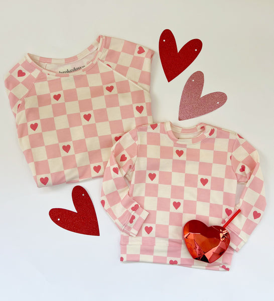 Checkered Heart Sweatshirt