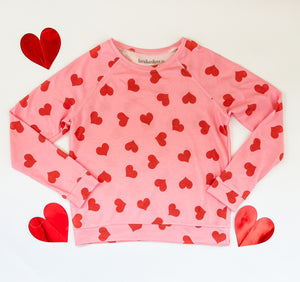 Women's Pink Heart Sweatshirt