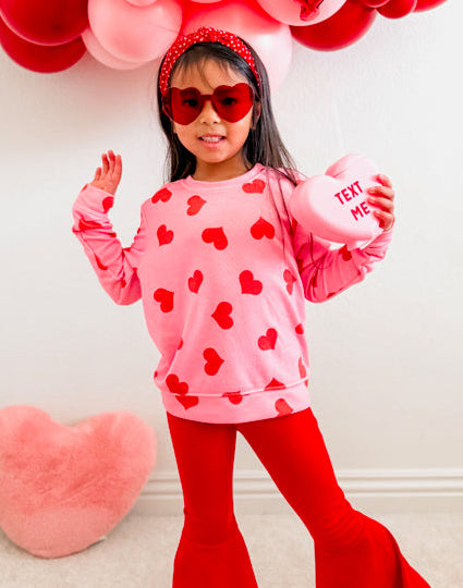 Heart Sweatshirt in Pink