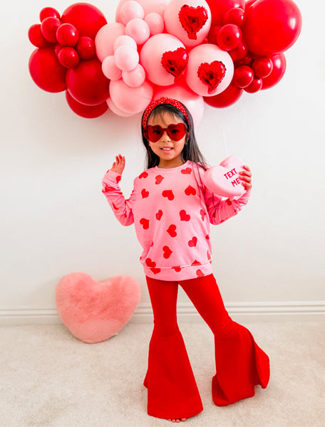 Heart Sweatshirt in Pink