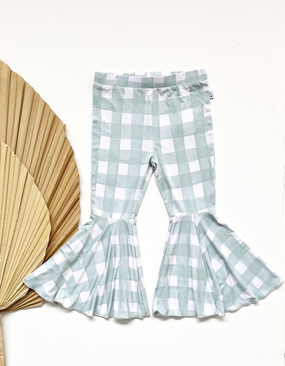 Sage Gingham Bell Bottoms